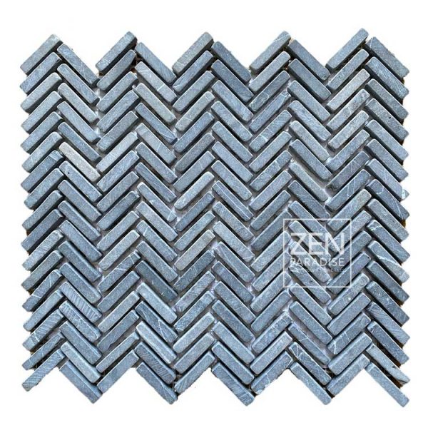 Zen Paradise Herringbone Grey Marble