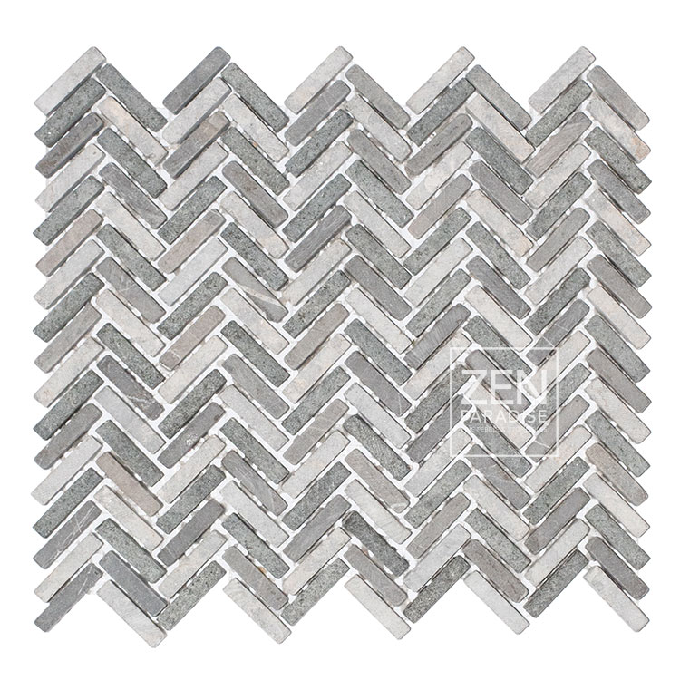 Zen Paradise ZPW-009 Wave Grey Cloud Grouted Tile