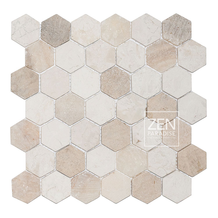 Zen Paradise ZPW-016 Wave Carrara grouted Tile