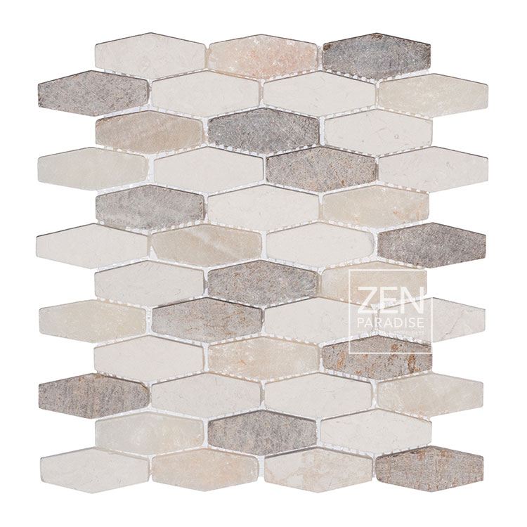 Zen Paradise ZPW-016 Wave Carrara grouted Tile