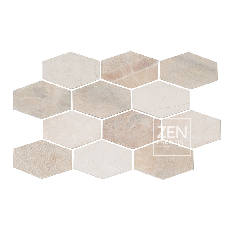 Zen Paradise ZPW-016 Wave Carrara grouted Tile