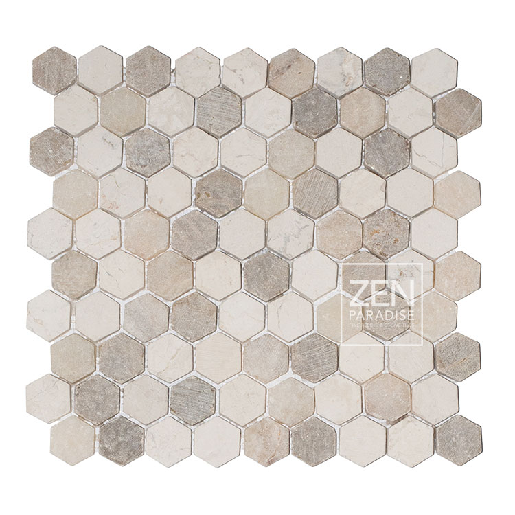 Zen Paradise ZPW-016 Wave Carrara grouted Tile