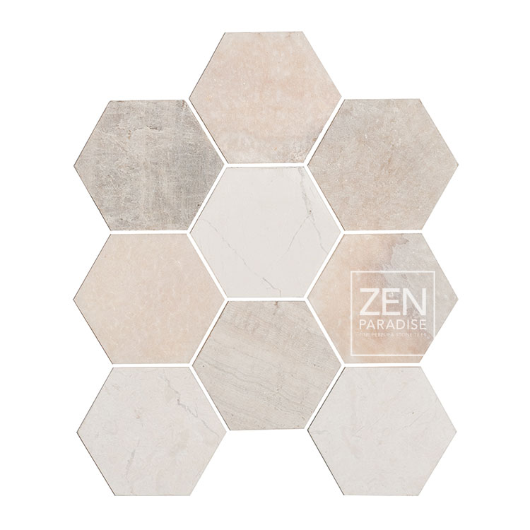 Zen Paradise ZPW-016 Wave Carrara grouted Tile