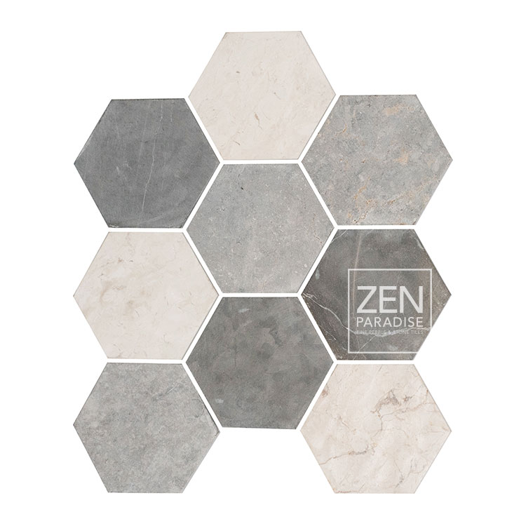 Zen Paradise ZPW-016 Wave Carrara grouted Tile