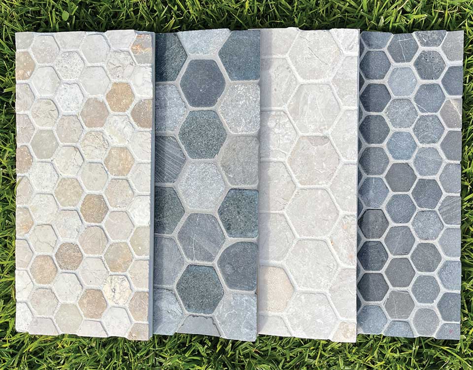 Zen Paradise Grouted Hexagon and Honeycomb