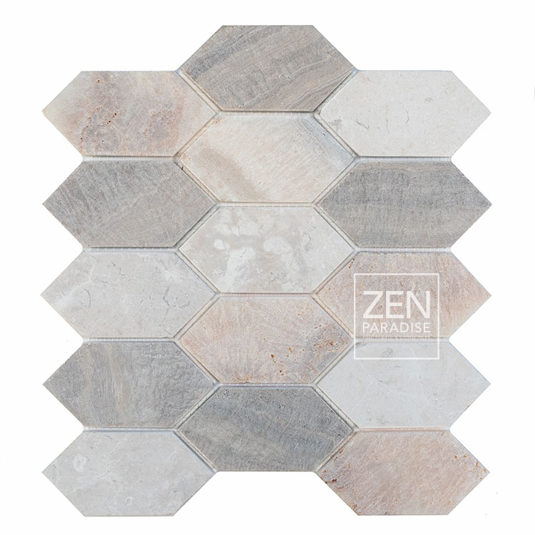 Zen Paradise ZPW-016 Wave Carrara grouted Tile