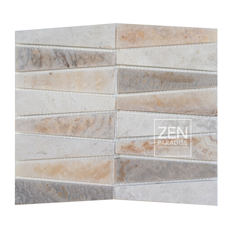 Zen Paradise ZPW-016 Wave Carrara grouted Tile