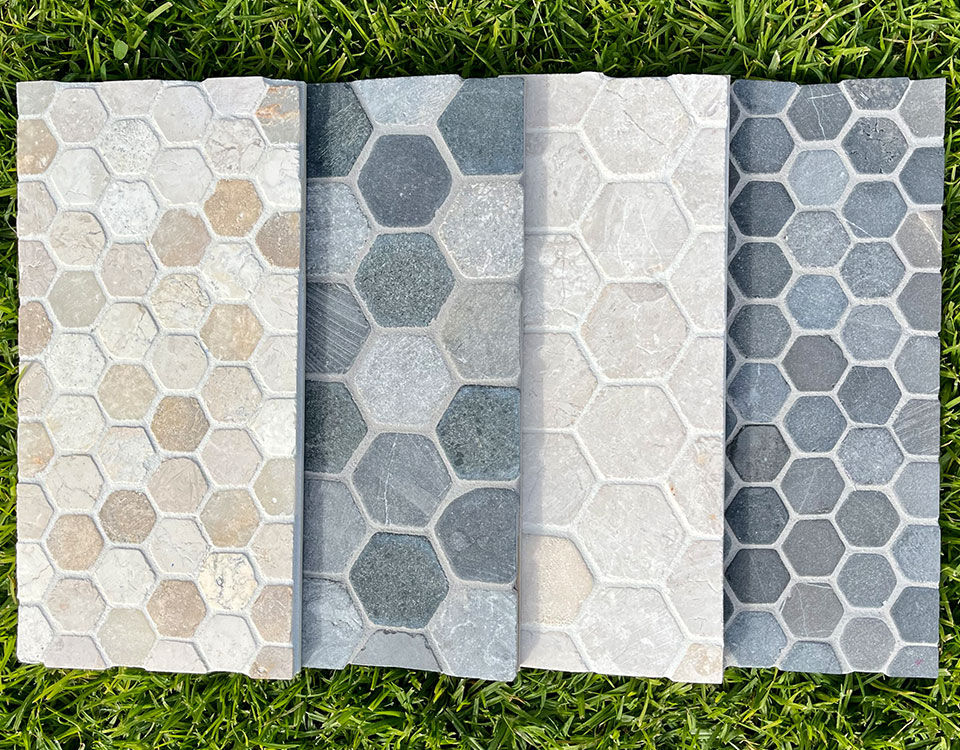 Zen_Paradise_hex_grouted_samples_960X750 Zen Paradise Grouted Hexagon and Honeycomb
